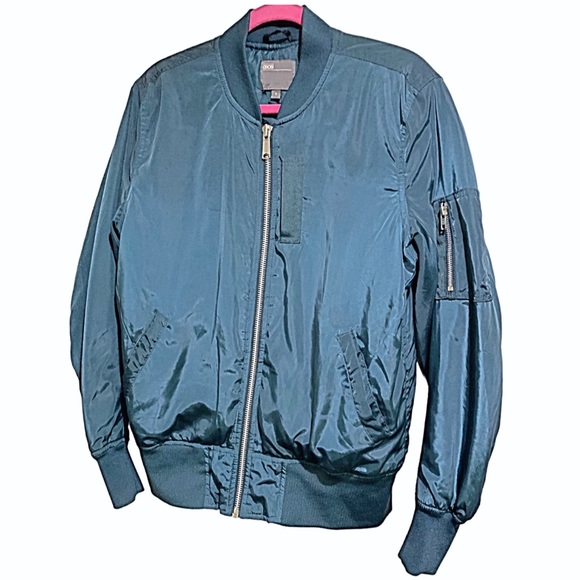 ASOS Bomber Jacket With MA1 Pocket in Teal Color Men’s Bomber Jacket Size M - Picture 8 of 9